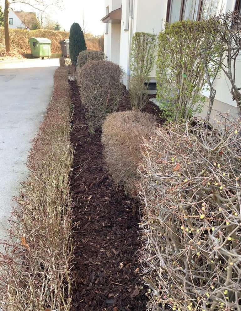 Reparaturen - Mulchen im Garten - Nachher